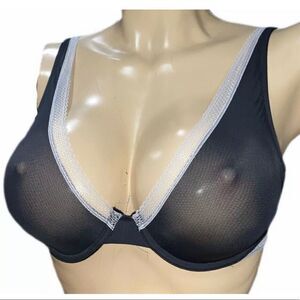 Victoria’s Secret Unlined Demi lightweight underwire sheer bra black 34DD